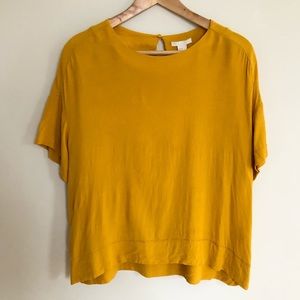 H&M Mustard Yellow Blouse with Crew Neckline